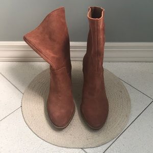 Lucky Brand Rust Leather Suede Boot 8.5 NEW